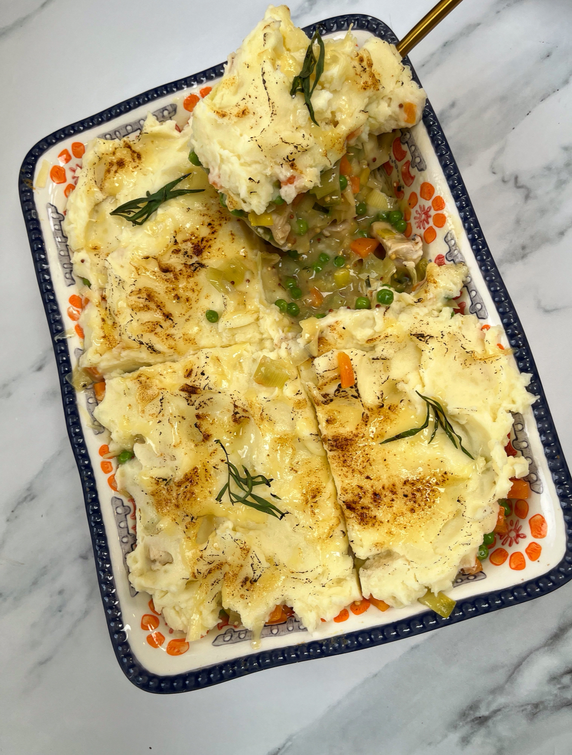 Chicken, Leek & Mustard Mash Pie