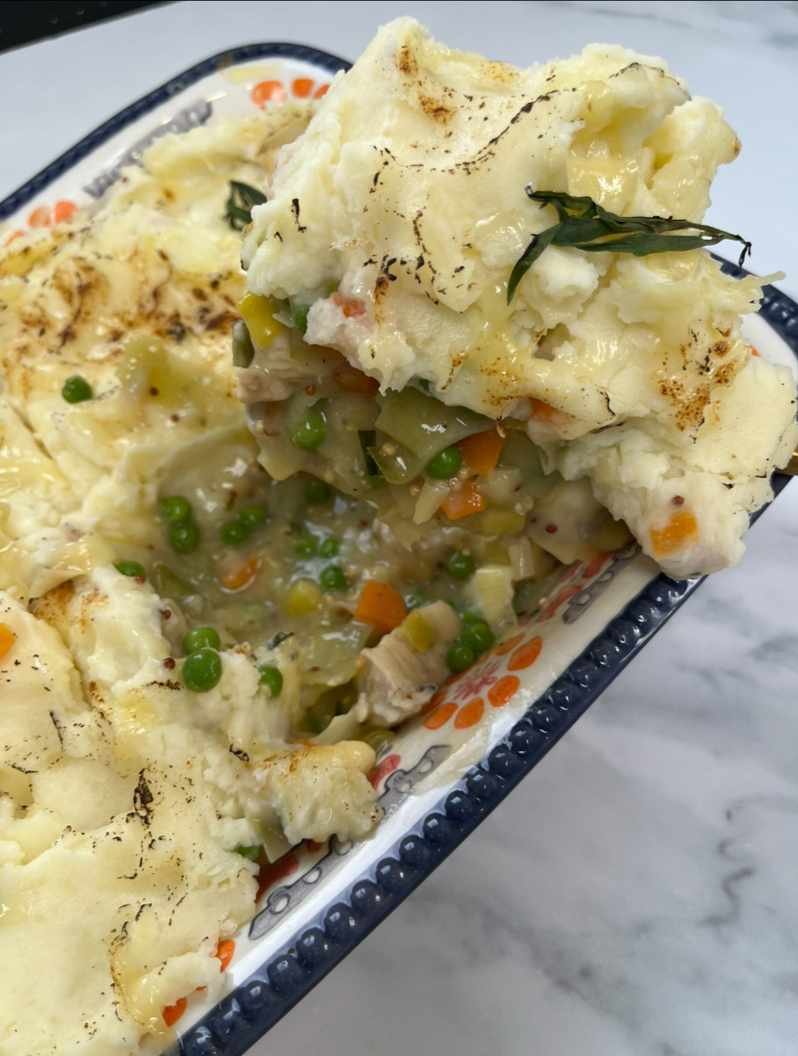 Chicken, Leek & Mustard Mash Pie