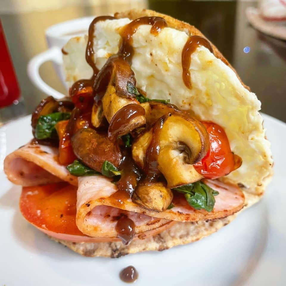 Turkey and Egg White Toasted Grain Flatbread