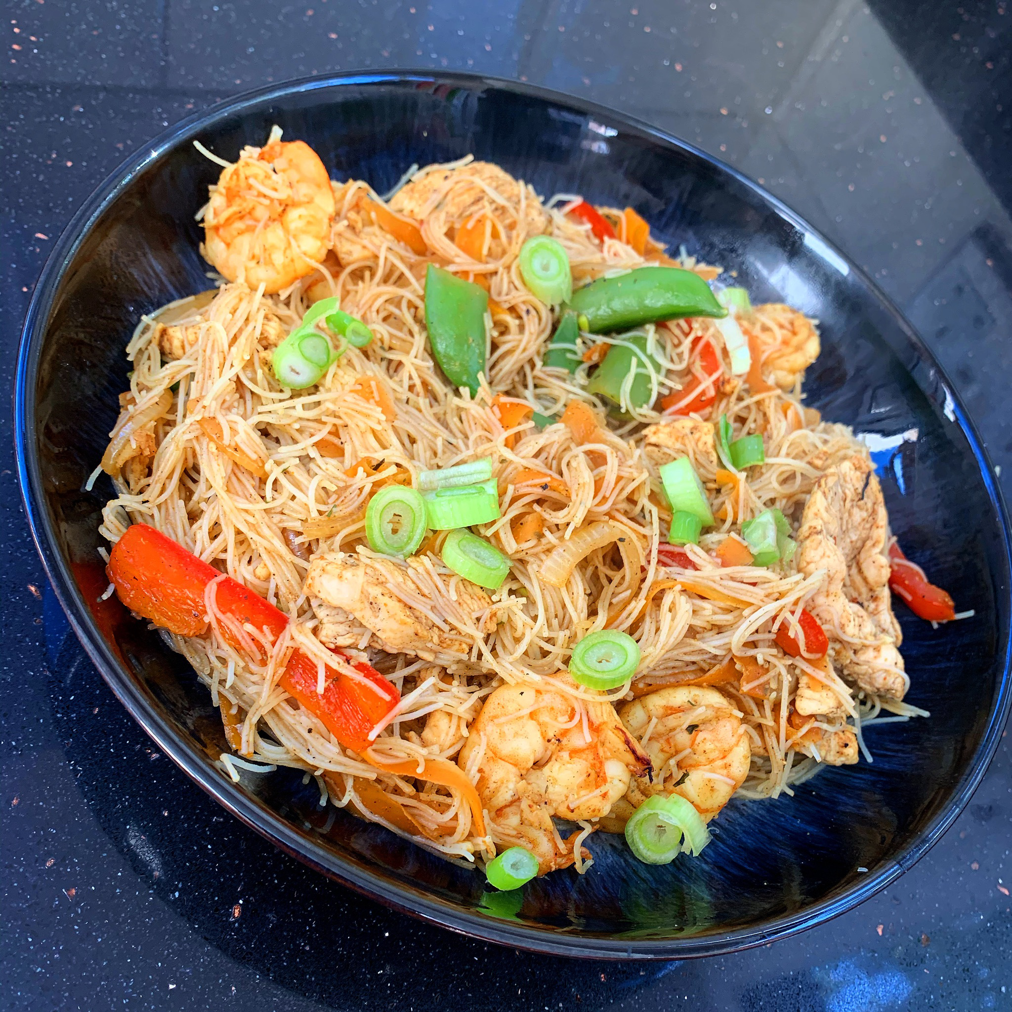 Singapore Chicken and Prawn
