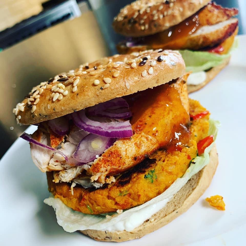 Indian style double Decker Burger!!